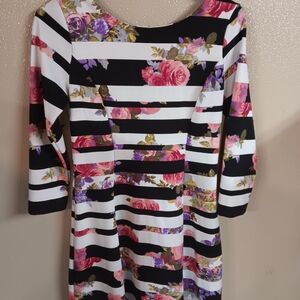 INC International Concepts Black and White Floral Dress